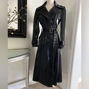 Yigal Azrouël Black Patent Trench Coat – Size 2 – Made in NYC